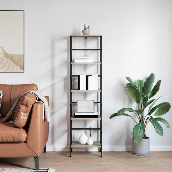 vidaXL Knjižna polica Sonoma hrast 40 x 29,5 x 149 cm Konstruiran les