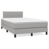 vidaXL Boxspring postelja z vzmetnico svetlo siva 120x190 cm blago