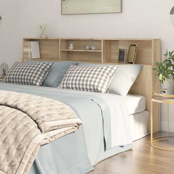 vidaXL Vzglavna omarica sonoma hrast 200x19x103,5 cm