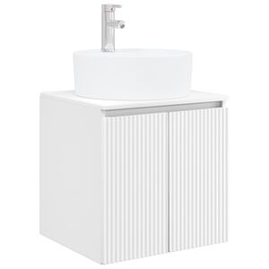 vidaXL Umivalnik s pritrditev na steno Bela 49,5 x 44,5 x 65 cm