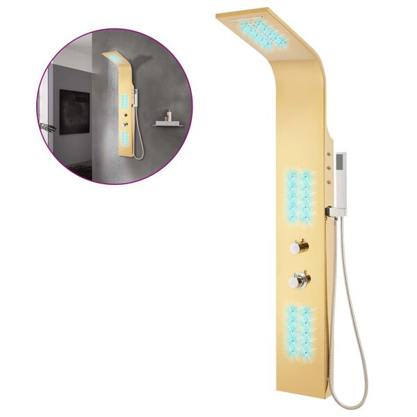 vidaXL Tu&scaron; panel nerjaveče jeklo 201 zlat ukrivljen