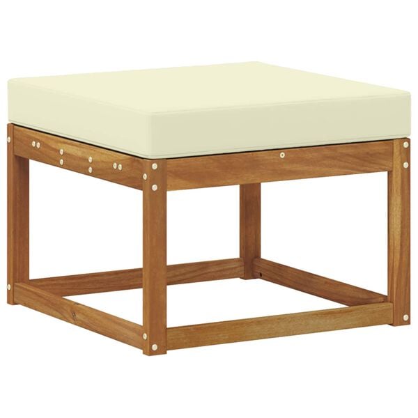 vidaXL Zunanja garnitura za sedenje z blazino 6 pcs Naravna in smetana