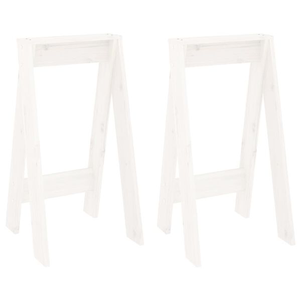 vidaXL Stolček 2 kosa bele barve 40x40x75 cm trdna borovina