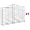 vidaXL Obokane gabion ko&scaron;are 9 kosov 200x30x120/140cm pocinkano železo
