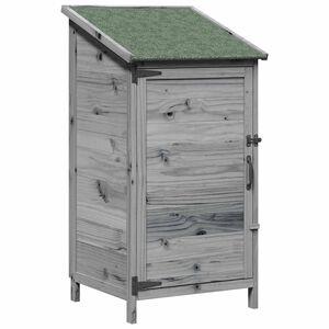 vidaXL Vrtno skladi&scaron;če s streho Siva 59 x 56 x 113,5 cm Trdna smreka