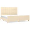 vidaXL Posteljni okvir brez vzmetnice krem 180x200 cm blago