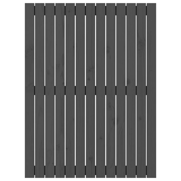 vidaXL Stensko posteljno vzglavje sivo 82,5x3x110 cm trdna borovina