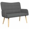 vidaXL Kavč za 2 osebi Temno siva 115 x 61 x 87 cm Blago