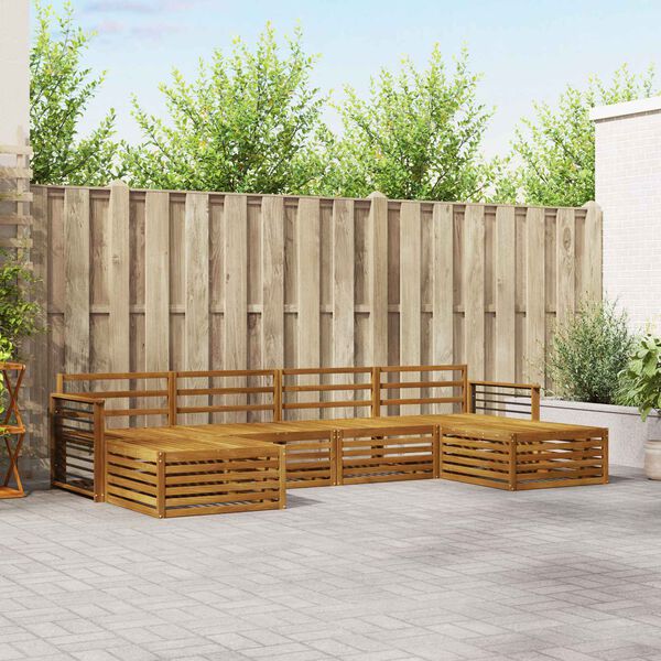 vidaXL Sedežne garniture 6 pcs Naravna Masiven les akacije