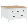 vidaXL Klubska miza HILL Bela in medena rjava 79.5 x 79.5 x 49 cm