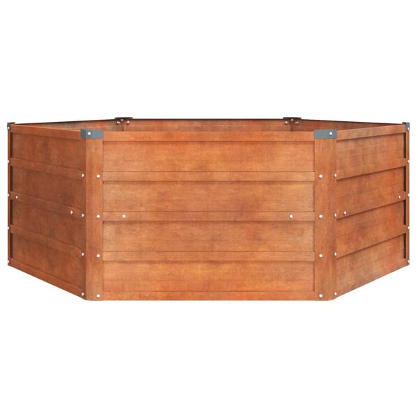 vidaXL Vrtna visoka greda rusty 129x129x45 cm corten jeklo