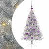 vidaXL Umjetna preddekorirana božićna jelka srebrna 120 cm PET