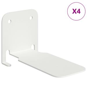 vidaXL Ležeča polica s polico 4 pcs Bela 6 x 10,8 x 6,6 cm