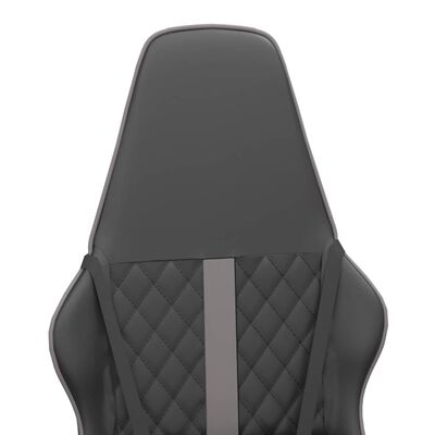 vidaXL Gaming stol črno in siva umetno usnje