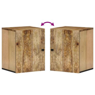vidaXL Stenska kopalniška omarica 38x33x48 cm trden mangov les