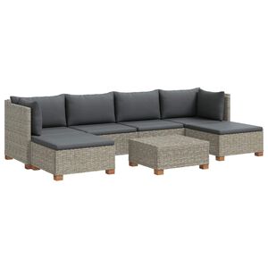 vidaXL 7 kos Ratan lounge set s blazinami GENDT Naravni rattan