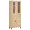 vidaXL Visoka komoda sonoma hrast 69,5x34x180 cm inženirski les