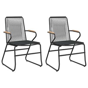 vidaXL Vrtni stoli 2 kosa črni 58x59x85,5 cm PVC ratan