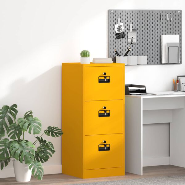 vidaXL Kabinet za datoteke Gorčična rumena 45,5 x 42 x 106,5 cm