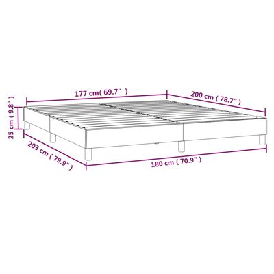 vidaXL Box spring posteljni okvir temno siv 180x200 cm žamet