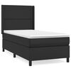 vidaXL Box spring postelja z vzmetnico črna 80x200 cm umetno usnje