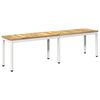 vidaXL Vrtna klop 161 x 35 x 45 cm Masiven les akacije Bela Pravokotna