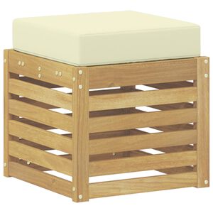 vidaXL Zunanji stolček klop Bela 43 x 43 x 45 cm Masiven les akacije