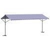 vidaXL Prostostoječa tenda modra in bela 600x300 cm krem blago jeklo