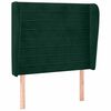 vidaXL Vzglavje z u&scaron;esi temno zeleno 83x23x118/128 cm žamet