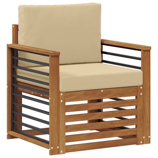 vidaXL Zunanja garnitura za sedenje Masivno akacijevo les in poliester