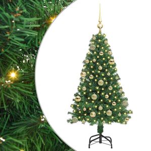 vidaXL Umestno božično drevo Zelena 120 cm PVC, jeklo in plastika
