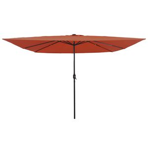 vidaXL Vrtni dežnik Terakota 295 x 295 x 245 cm Poliester in jeklo