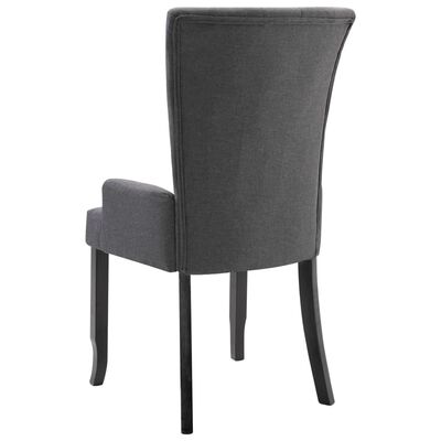vidaXL Jedilni stoli z naslonjali za roke 6 kosov temno sivo blago
