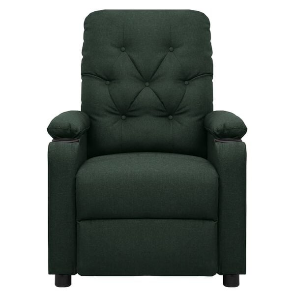 vidaXL Električni masažni stol temno zeleno blago