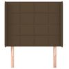 vidaXL Vzglavje z u&scaron;esi temno rjavo 103x16x118/128 cm blago