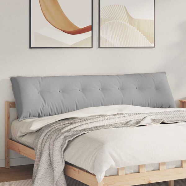 vidaXL Poglavni vzglavnik Oblačno siva 200 x 19 x 50 cm blago