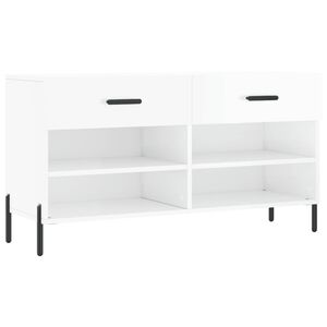 vidaXL Regal za čevlje visok sijaj bel 102x35x55 cm inženirski les