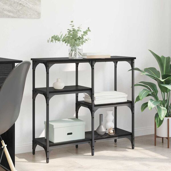 vidaXL Konzolna miza Črna Orehovina 80 x 29 x 75 cm Konstruiran les