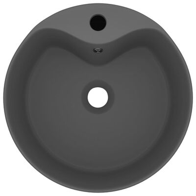 vidaXL Razkošen umivalnik mat temno siv 36x13 cm keramičen