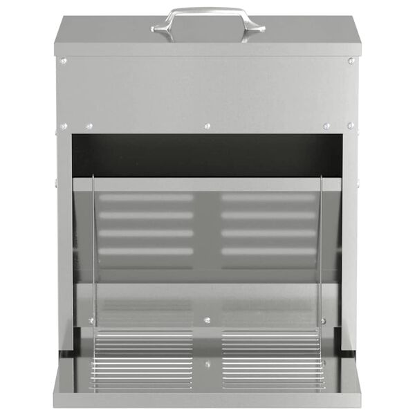 vidaXL Hranilka za pi&scaron;ke s pedali srebrna 33 x 42 x 40 cm