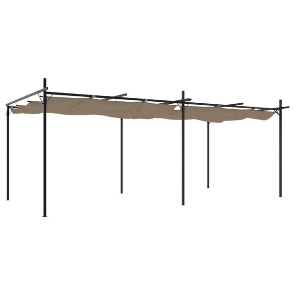 vidaXL Pergola s pomično streho taupe 589x292x230 cm