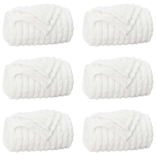 vidaXL Obloge 6 pcs Bela 200 x 150 cm Flis