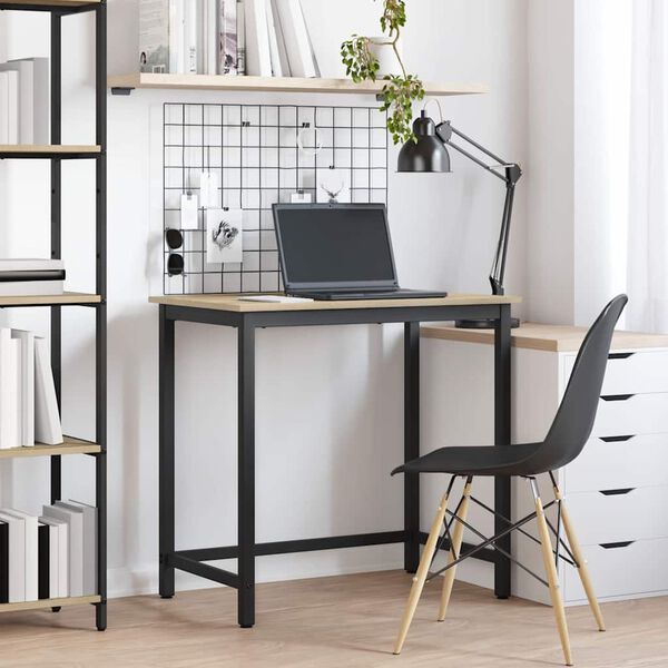 vidaXL miza Sonoma hrast 100 x 50 x 76,5 cm Inženirski les in jeklo