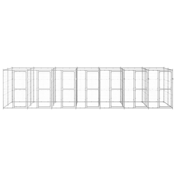 vidaXL Zunanji pasji boks pocinkano jeklo 16,94 m²