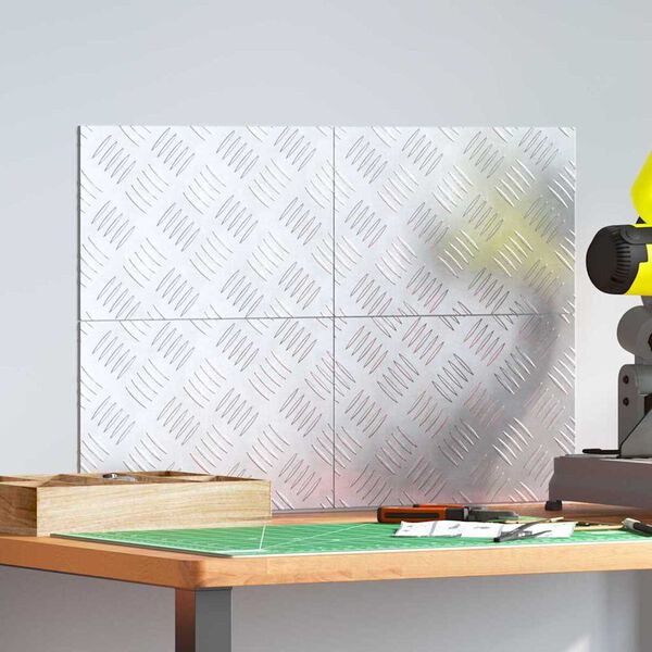 vidaXL Stopnice Pravokotna 4 pcs srebrna 30 x 20 cm Aluminij