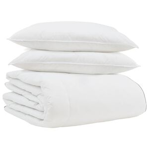 vidaXL Zimska posteljnina z blazino 3 pcs Bela Perje