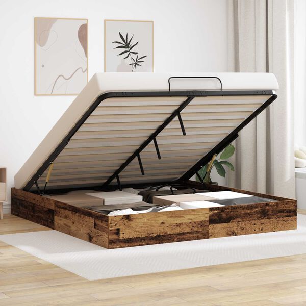 vidaXL Ottomanska postelja Star les 160 x 200 cm Konstruirano leseno