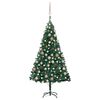vidaXL Umetna osvetljena novoletna jelka z bunkicami zelena 120 cm PVC