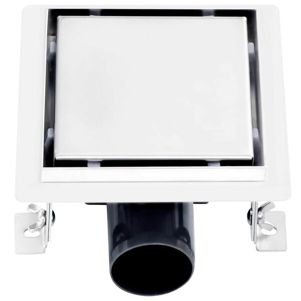 vidaXL Kanaleta za tu&scaron; 2 v 1 raven pokrov in vložek 15x15 cm jeklo