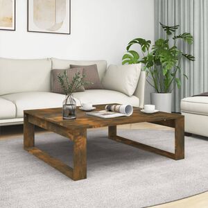 vidaXL Klubska mizica dimljeni hrast 100x100x35 cm konstruiran les
